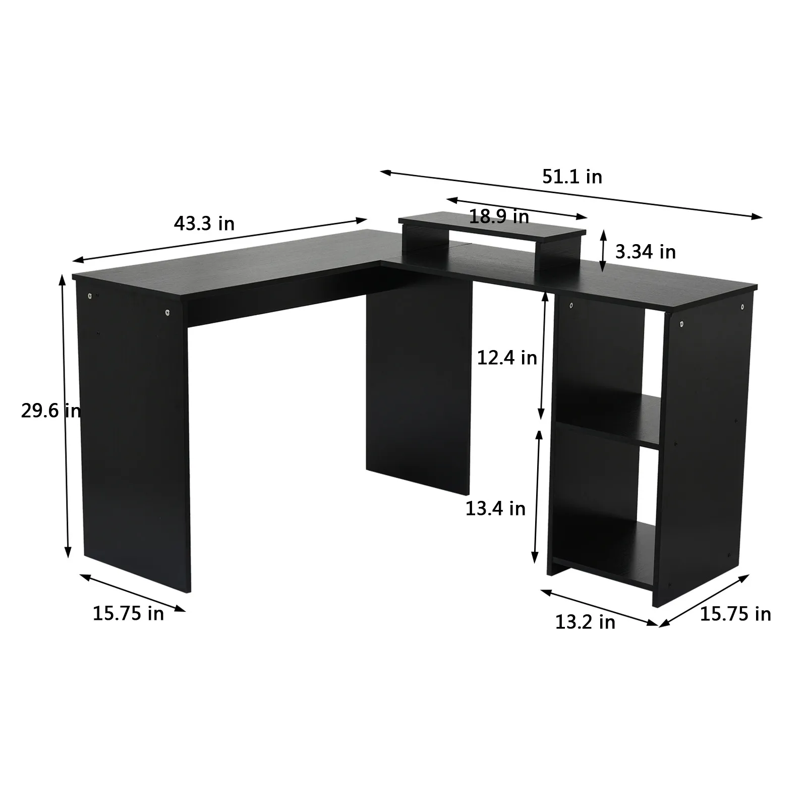 L-Shaped Computer Desk Home Office Small Computer Table With 2 Tier Open Storage Shelves Wooden Study Writing Table
L-Shaped Computer Desk Home Office Small Computer Table With 2 Tier Open Storage Shelves Wooden Study Writing Table