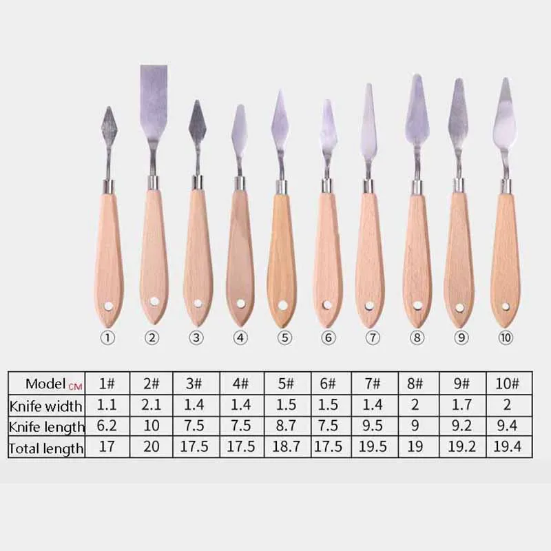 1 шт. качество Нержавеющая сталь шпатель с деревянной ручкой палитра арт