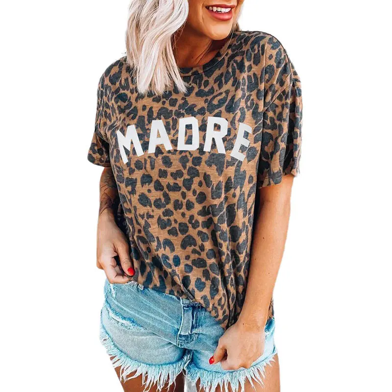 Women Madre Leopard Print Crew Neck Tee Trendy Floral Top Slogan Casual Ladies Short Sleeve Summer Letters Funny T-Shirt
Women Madre Leopard Print Crew Neck Tee Trendy Floral Top Slogan Casual Ladies Short Sleeve Summer Letters Funny T-Shirt