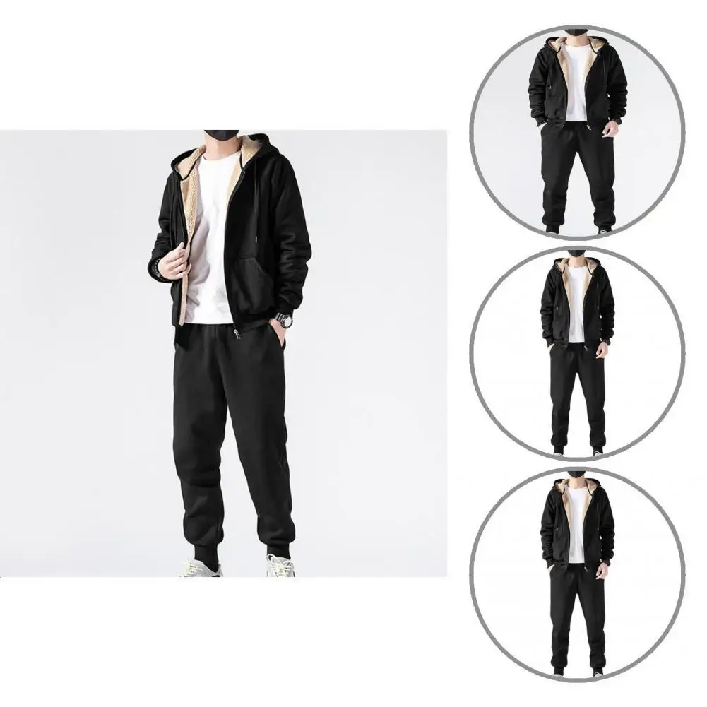 2 Pcs/Set Coat Suit Hooded Thick Plush Drawstring Zip-up Men Tracksuits Hoodie Suit for Jogging
2 Pcs/Set Coat Suit Hooded Thick Plush Drawstring Zip-up Men Tracksuits Hoodie Suit for Jogging