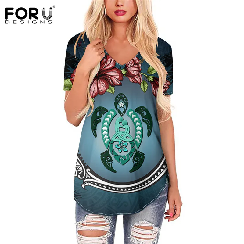 FORUDESIGNS/Гавайские Блузы морская черепаха узор дамы высокий на резинке, отделка из овчины, мягкие футболки Femme v-образный вырез Стильная летняя...
FORUDESIGNS/Гавайские Блузы морская черепаха узор дамы высокий на резинке, отделка из овчины, мягкие футболки Femme v-образный вырез Стильная летняя...