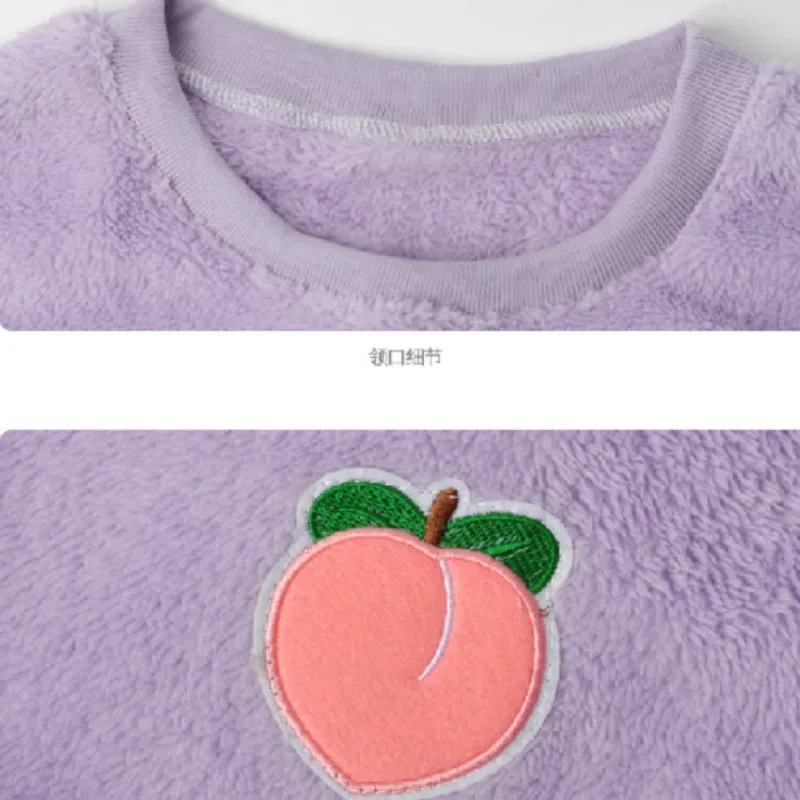 Women Pajama Sets Plush Casual Loose Sweet Peach Print Simple Warm Kawaii Korean Style Long Sleeve Chic Womens Fashion Ulzzang
Women Pajama Sets Plush Casual Loose Sweet Peach Print Simple Warm Kawaii Korean Style Long Sleeve Chic Womens Fashion Ulzzang