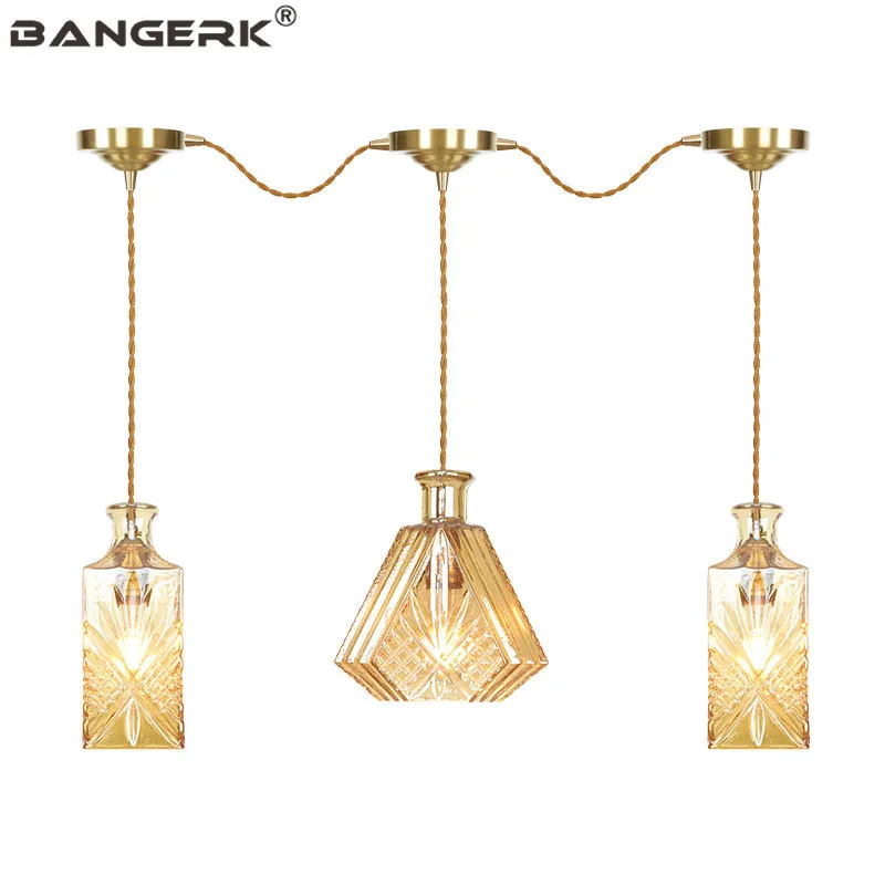 Nordic Loft Decor Pendant Lamp LED Modern Brass Glass Wine Bottle Hanging Light Dining Room Bar Home Lighting E27 Luminaire
Nordic Loft Decor Pendant Lamp LED Modern Brass Glass Wine Bottle Hanging Light Dining Room Bar Home Lighting E27 Luminaire