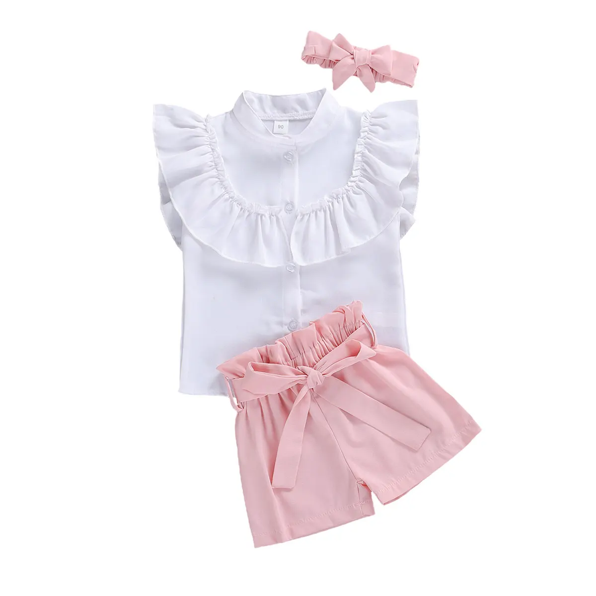 3pcs Baby Girl’s Clothes Fresh Solid Color Ruffles Short Sleeve Top and Loose Bandage Shorts and Headband 1-5Years
3pcs Baby Girl’s Clothes Fresh Solid Color Ruffles Short Sleeve Top and Loose Bandage Shorts and Headband 1-5Years