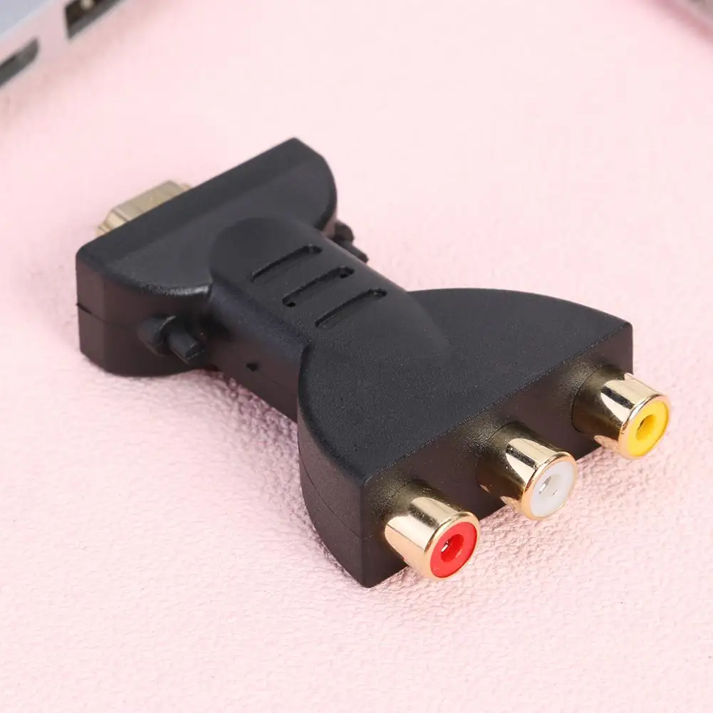 HDMI-совместимый штекер-3 RCA гнездовой композитный AV аудио видео адаптер Поддержка