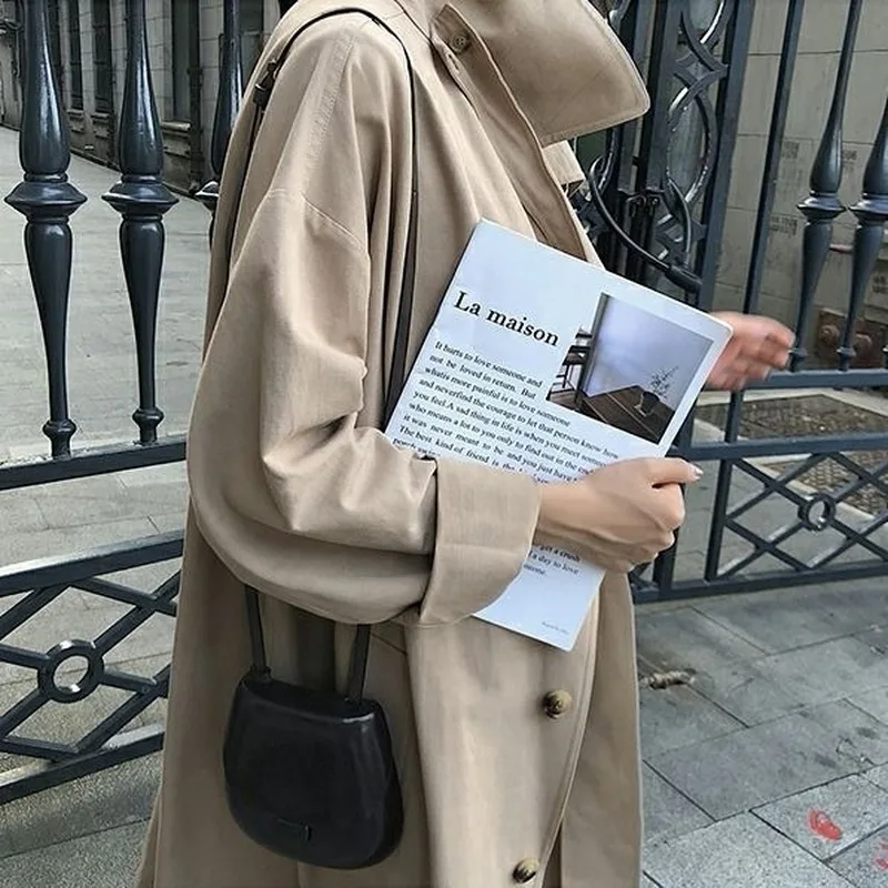 Trench Women Long-coat Single Breasted Solid Harajuku Retro Classic Hong Kong Style Elegant OL All-match Oversize Females Autumn
Trench Women Long-coat Single Breasted Solid Harajuku Retro Classic Hong Kong Style Elegant OL All-match Oversize Females Autumn