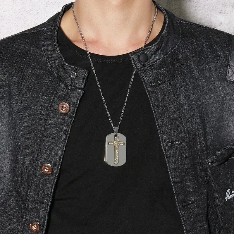 LOOKER Men's Dog Tag Bible Necklace Stainless Steel Gold Color Cross Pendant Prayer Necklace Religious Jewelry
LOOKER Men's Dog Tag Bible Necklace Stainless Steel Gold Color Cross Pendant Prayer Necklace Religious Jewelry