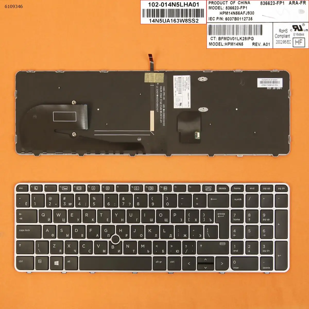 New Replacement Keyboard For HP EliteBook 755 G3 850 G3 850 G4 ZBook 15u G3 G4 Laptop Russian RU Silver Frame Backlit
New Replacement Keyboard For HP EliteBook 755 G3 850 G3 850 G4 ZBook 15u G3 G4 Laptop Russian RU Silver Frame Backlit
