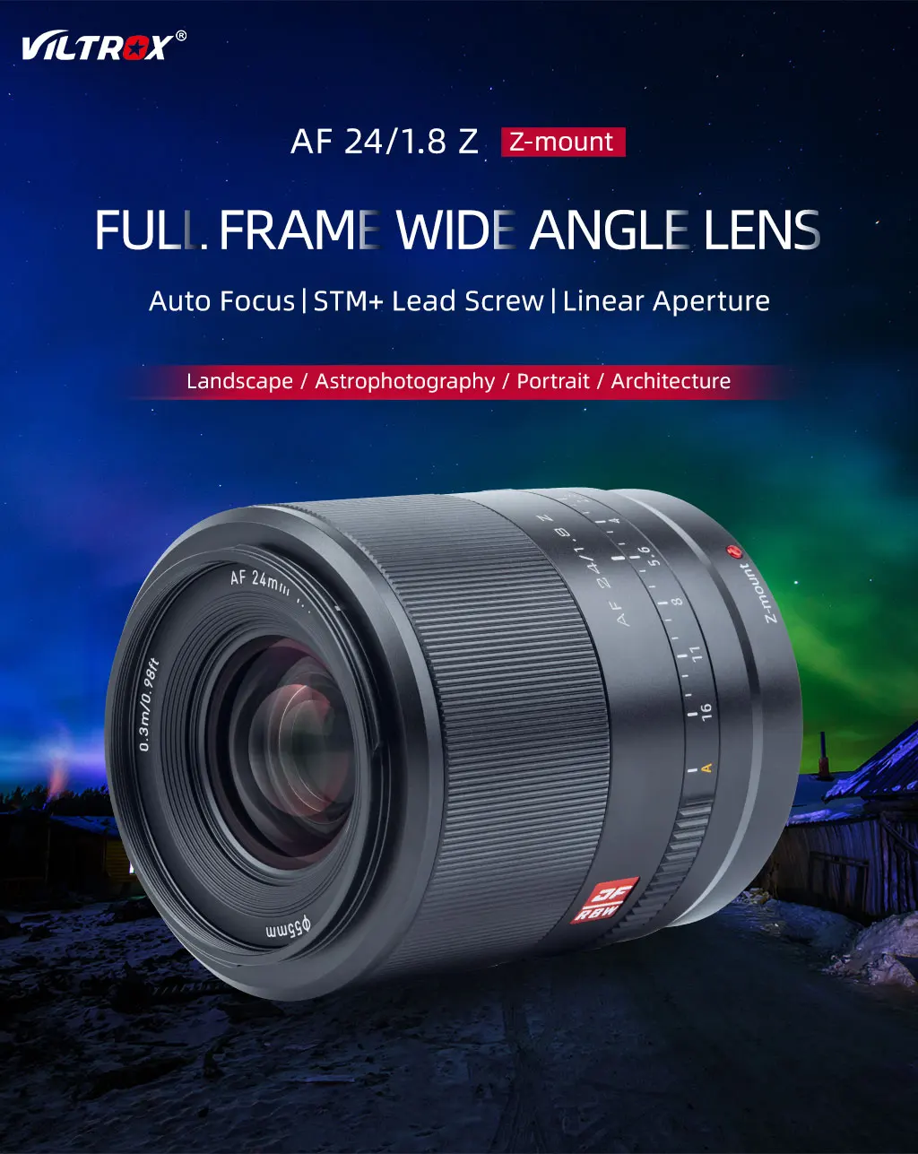 

VILTROX 24mm F1.8 AF Auto Focus Full Frame Wide Angle Prime Lens for Nikon Z Mount Mirrorless Cameras Lens Z5 Z6 Z6 II Z7 Z7 II