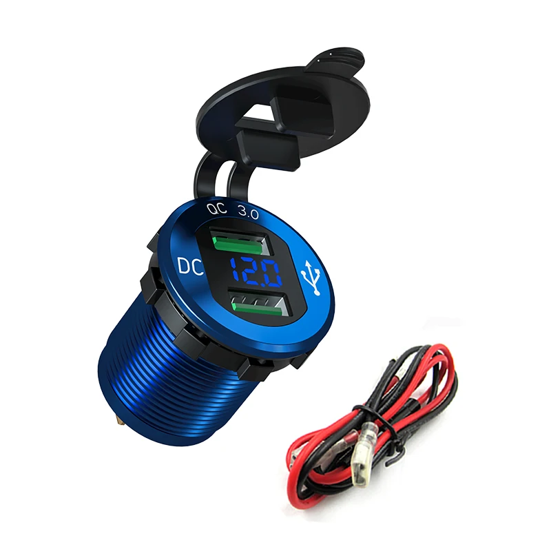 Auto 12V/24V Outlet Charger With Digital Voltage Display Car Motorcycle Dual USB QC 3.0 Car Charger Aluminum Socket Power
Auto 12V/24V Outlet Charger With Digital Voltage Display Car Motorcycle Dual USB QC 3.0 Car Charger Aluminum Socket Power