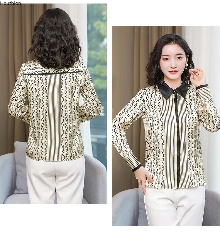Spring Long-sleeved Blouse Women Shirts The New Fashion Casual Lapel Wire Loose Retro Printing Top
Spring Long-sleeved Blouse Women Shirts The New Fashion Casual Lapel Wire Loose Retro Printing Top