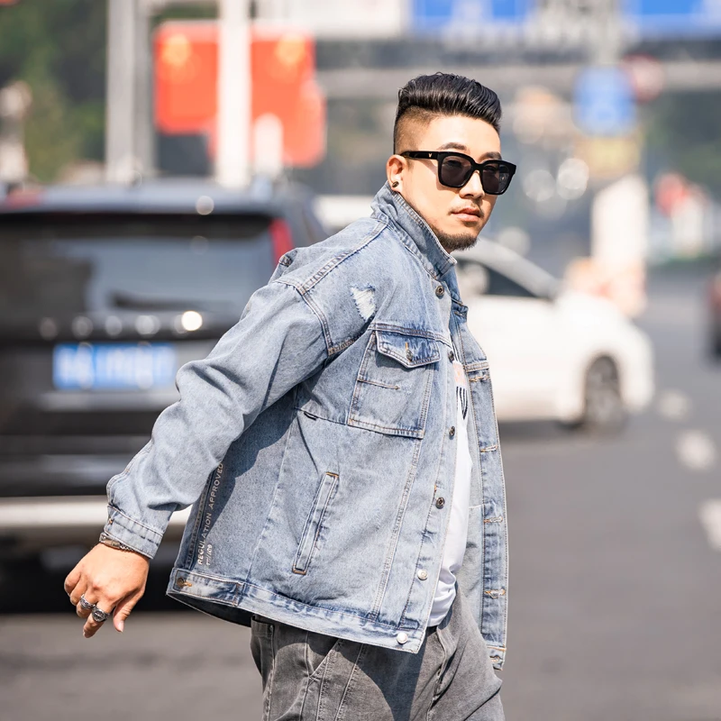 2XL-7XL Men's outwear cowboy jackets clothing Spring Autumn Large size jacket coat male button casual blue denim jacket 150KG
2XL-7XL Men's outwear cowboy jackets clothing Spring Autumn Large size jacket coat male button casual blue denim jacket 150KG
