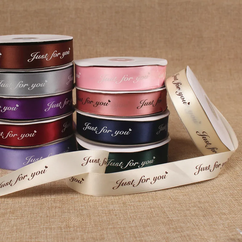 25mm Gift Ribbon print "Just for you" logo Christmas gift wrap ribbon Florist romantic floral printed silk wedding ribbon 25yard
25mm Gift Ribbon print "Just for you" logo Christmas gift wrap ribbon Florist romantic floral printed silk wedding ribbon 25yard