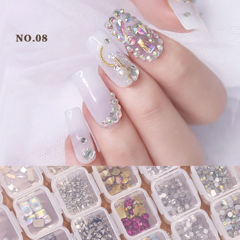 28 Grids 3D Mixed Size Nail Rhinestones Nail Charms Nail Rivets Crystals Stones Pearl Jewelry Gel Glitter Decors Tips Decoration
28 Grids 3D Mixed Size Nail Rhinestones Nail Charms Nail Rivets Crystals Stones Pearl Jewelry Gel Glitter Decors Tips Decoration