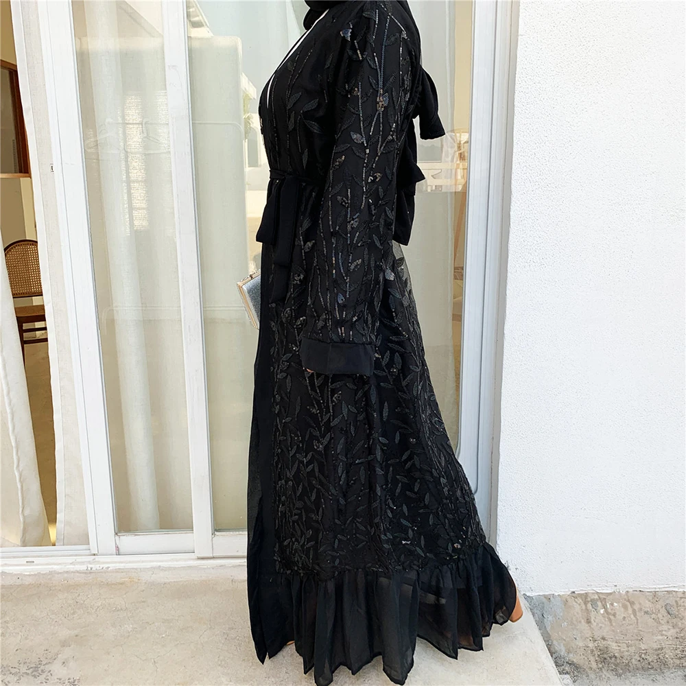 Plus Size Open Sequin Abaya Dubai Kimono Islam Hijab Muslim Dress Kaftan Caftan Turkish Islamic Clothing Abayas For Women Robe
Plus Size Open Sequin Abaya Dubai Kimono Islam Hijab Muslim Dress Kaftan Caftan Turkish Islamic Clothing Abayas For Women Robe