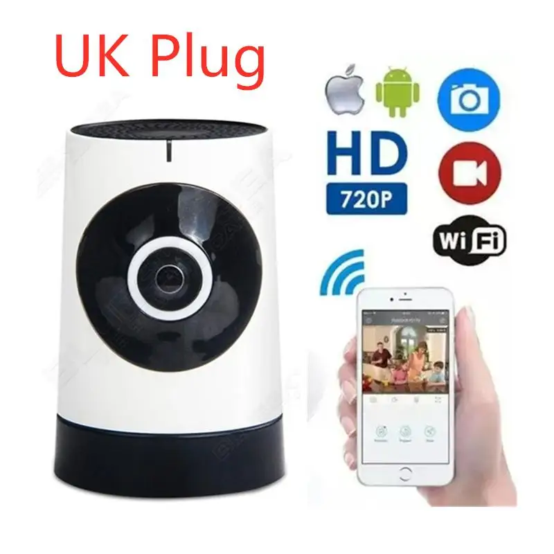 Беспроводная wi fi мини камера 180 градусов 720P HD ик с ночным видением детский монитор