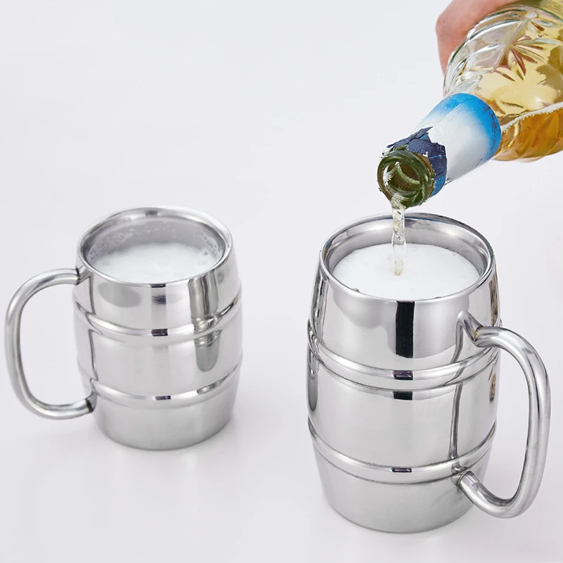 Beer Mug Insulated Holds Beer Ice Cold Double Wall Stainless Steel Wine Glass with Handle Coffee and Tea Drink Mug For Traveling 
Beer Mug Insulated Holds Beer Ice Cold Double Wall Stainless Steel Wine Glass with Handle Coffee and Tea Drink Mug For Traveling