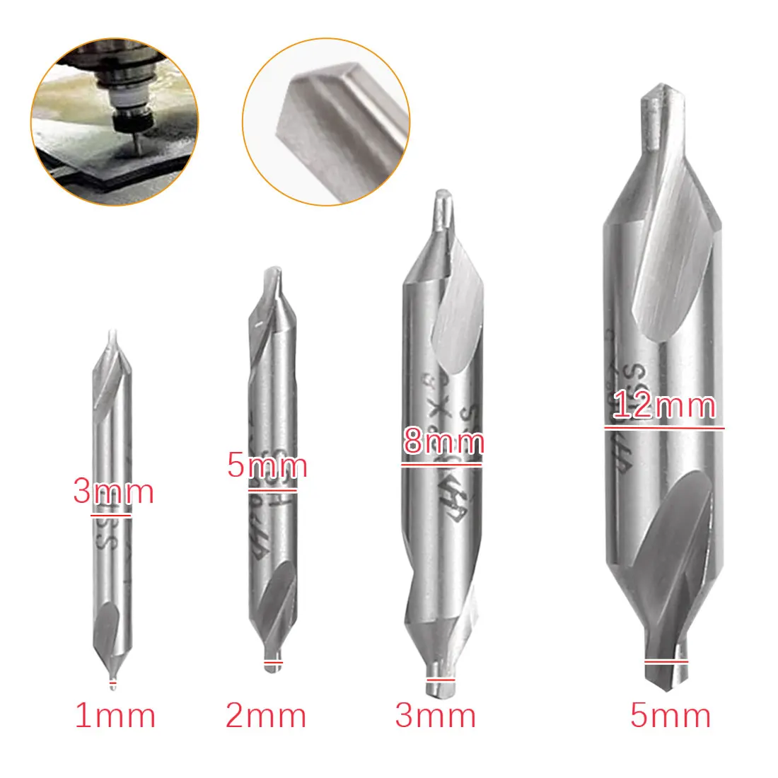 1pc 1mm /2mm /3mm /5mm Drills Bits 60 Degree HSS Combined Center Countersink Drill Set For Power Tools
1pc 1mm /2mm /3mm /5mm Drills Bits 60 Degree HSS Combined Center Countersink Drill Set For Power Tools