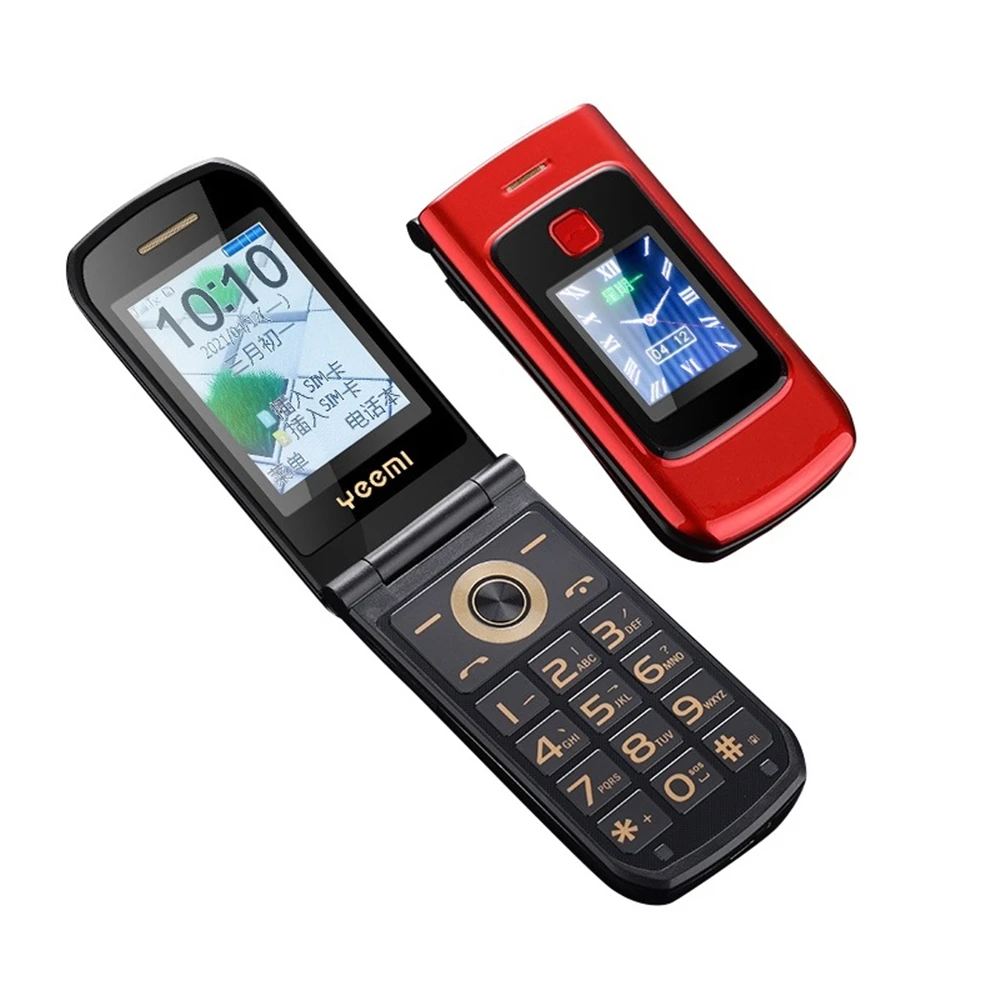 Dual-screen Flip Big Buttons Mobile Phones Clamshell Push-button Telephone Anti Lost Unlock Dual Sim Cheap GSM Flip Cell Phone
Dual-screen Flip Big Buttons Mobile Phones Clamshell Push-button Telephone Anti Lost Unlock Dual Sim Cheap GSM Flip Cell Phone