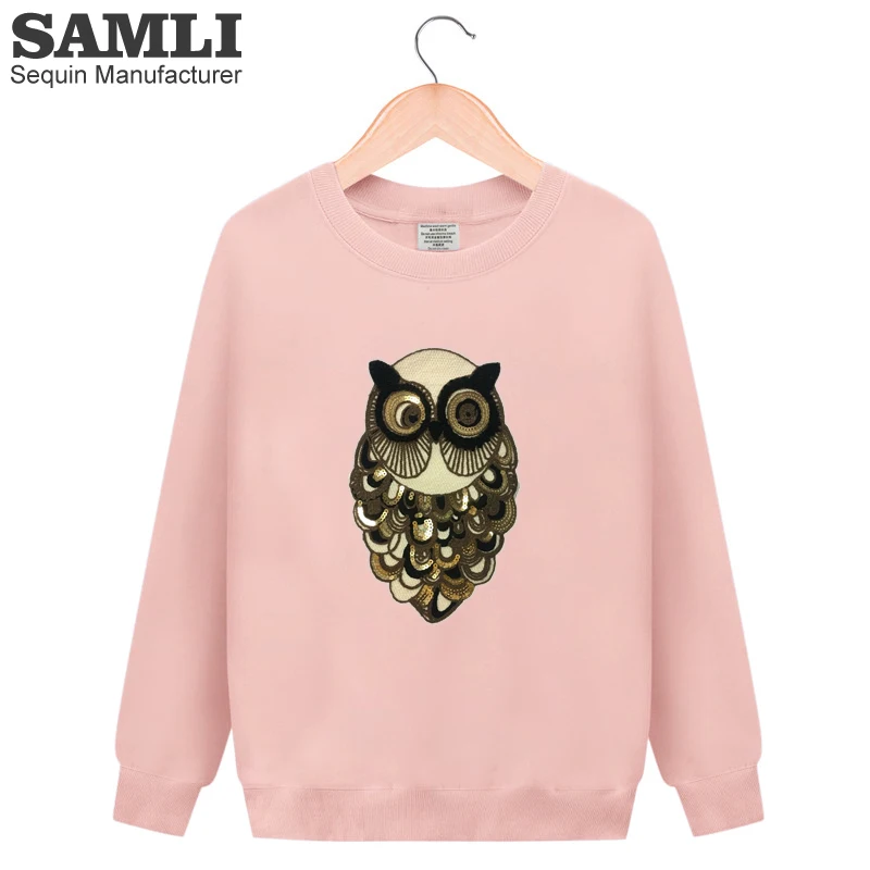Retro Owl Sequined Sweatshirts for Women Men Autumn Shining Cotton Sweatshirts Long Sleeve Women's Tops with 9 Color Loose Size
Retro Owl Sequined Sweatshirts for Women Men Autumn Shining Cotton Sweatshirts Long Sleeve Women's Tops with 9 Color Loose Size