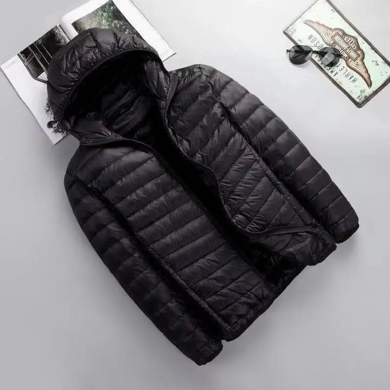 Зимняя куртка Marke Herbst Licht Unten Mans der Mode Mit capuze Kurze Ground Ultra dunne Leichte Jugend dunner Mantel unten