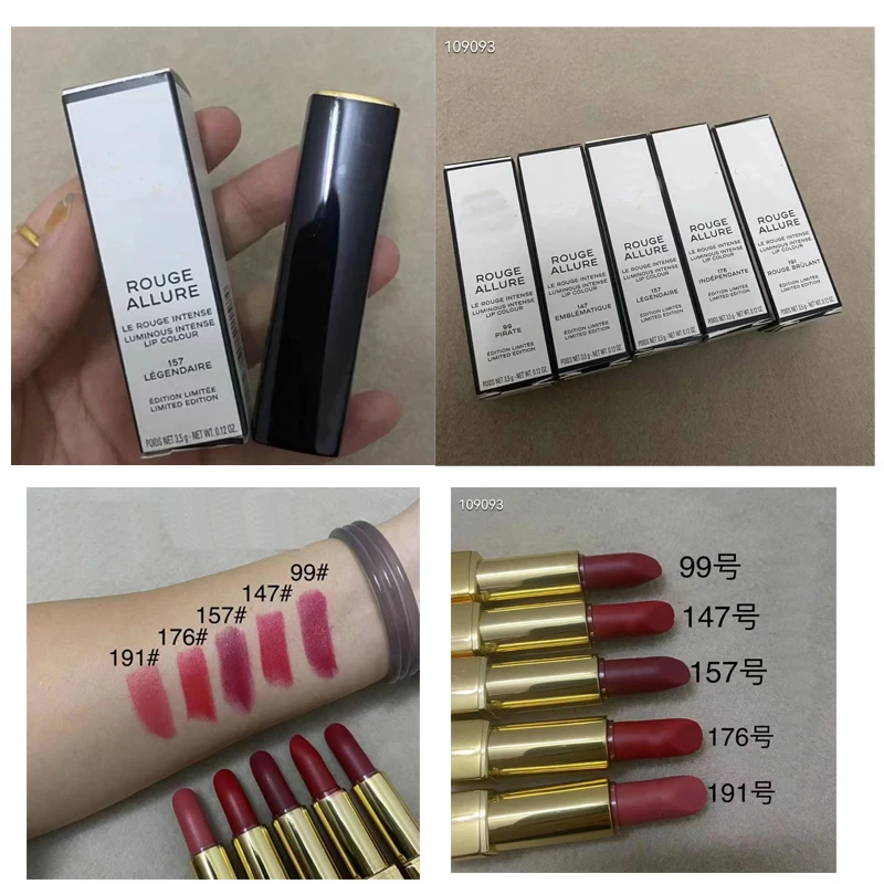 New Arrival Lip Makeup 99 Pirate 147 Emblematique 157 Legendaire 176 Independante 191 Rouge Brulant Lipstick 3.5g 0.12 oz
New Arrival Lip Makeup 99 Pirate 147 Emblematique 157 Legendaire 176 Independante 191 Rouge Brulant Lipstick 3.5g 0.12 oz