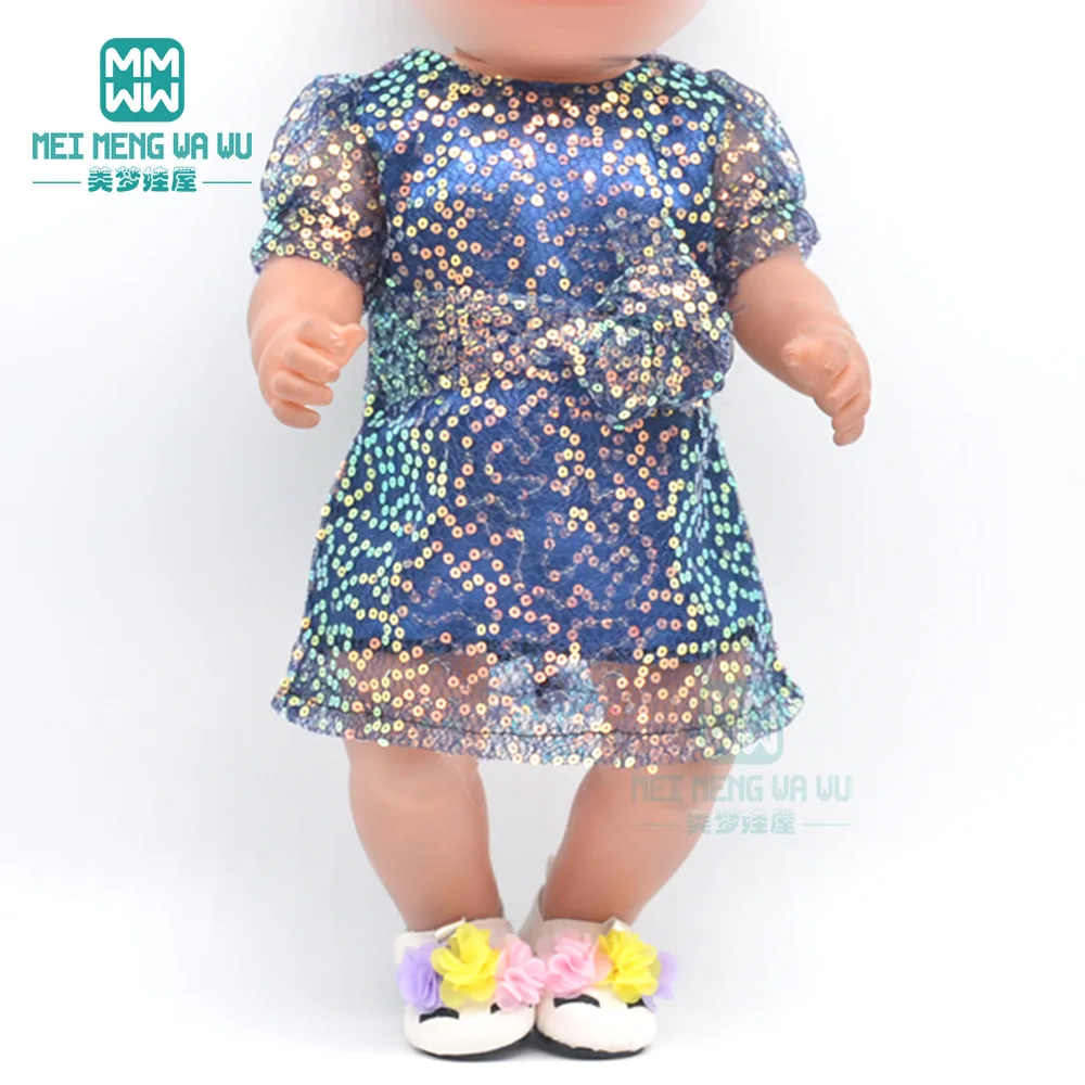 Clothes for doll fit 43cm new born doll fashion Sequined skirts, T-shirts, shoes Christmas gifts for kids
Clothes for doll fit 43cm new born doll fashion Sequined skirts, T-shirts, shoes Christmas gifts for kids