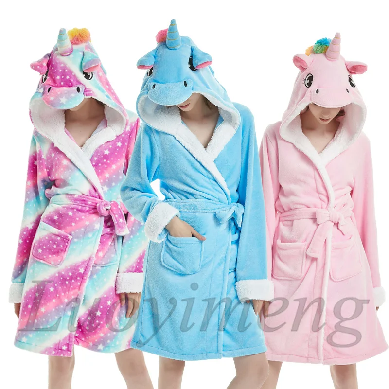 Winter Warm Flannel Bathrobes Women Cartoon Unicorn Stitch Panda Pajamas Adults Dressing Gown Hooded Animal Sleepwear Long Robe
Winter Warm Flannel Bathrobes Women Cartoon Unicorn Stitch Panda Pajamas Adults Dressing Gown Hooded Animal Sleepwear Long Robe