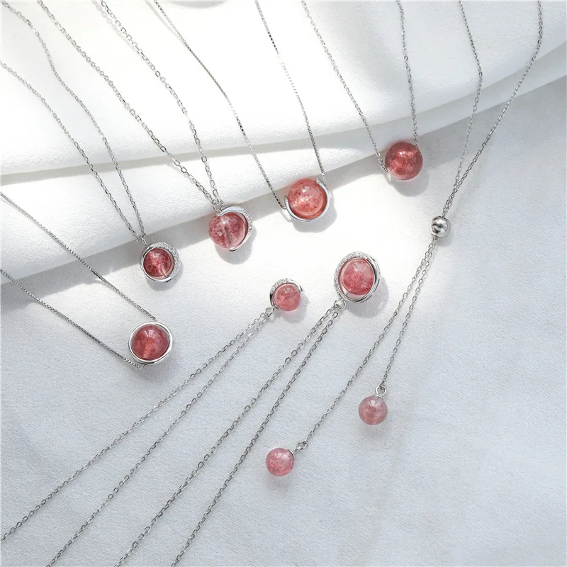 Real 925 Sterling Silve Strawberry Pink Crystal Necklace Pure And Clear For Girls Party Elegant Fashion Jewelry Gift
Real 925 Sterling Silve Strawberry Pink Crystal Necklace Pure And Clear For Girls Party Elegant Fashion Jewelry Gift
