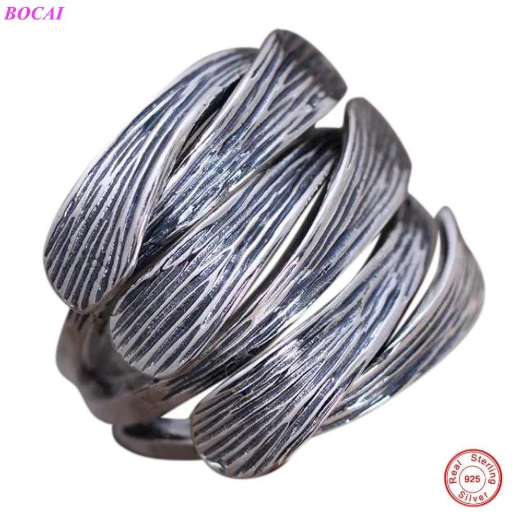 BOCAI S925 Sterling Silver Rings Jewelry Weaving Crisscross Simple Men's Opening New Fashion Pure Argentum Ornaments
BOCAI S925 Sterling Silver Rings Jewelry Weaving Crisscross Simple Men's Opening New Fashion Pure Argentum Ornaments