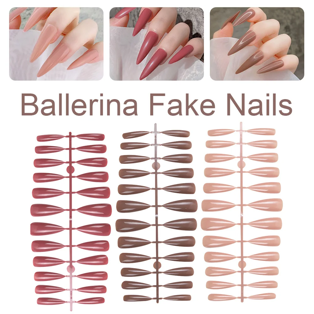 240 pieces of long false nails solid color ballet nail polished nail patch nail stickers DIY suitable for home salons
240 pieces of long false nails solid color ballet nail polished nail patch nail stickers DIY suitable for home salons
