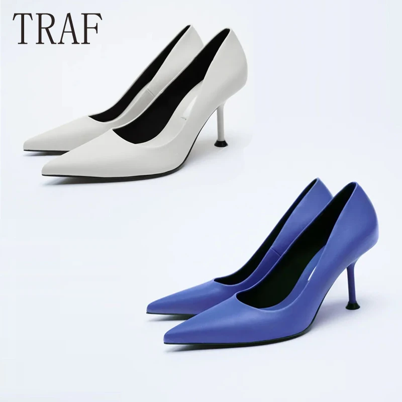 TRAF Basic Blue Heels Women Office White Shoes Woman Stiletto Heels Fashion Pointed Toe Elegant Leather Shoes Pumps
TRAF Basic Blue Heels Women Office White Shoes Woman Stiletto Heels Fashion Pointed Toe Elegant Leather Shoes Pumps