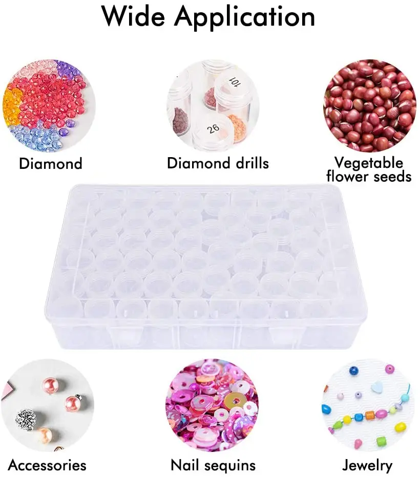 60 Grids Diamond Painting Boxes, Acrylic Organizer, Diamond Embroidery Accessories Storage Containers with Stickers for DIY Art
60 Grids Diamond Painting Boxes, Acrylic Organizer, Diamond Embroidery Accessories Storage Containers with Stickers for DIY Art