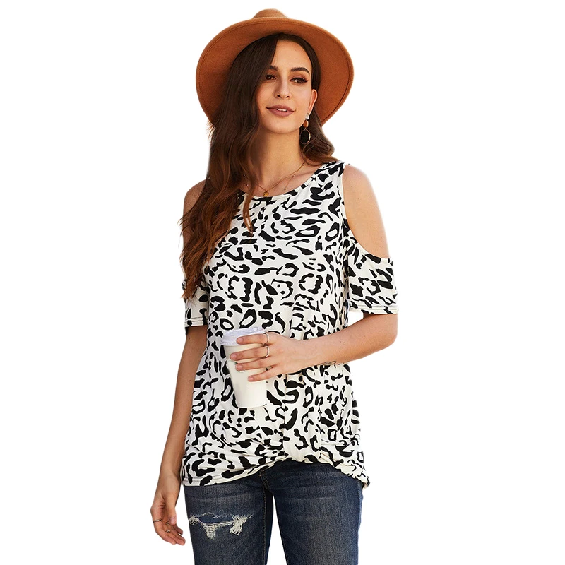 Leopard T Shirt Hollow Out Tees Summer Short Sleeve Women Tie Loose T-Shirt Casual Female T
Leopard T Shirt Hollow Out Tees Summer Short Sleeve Women Tie Loose T-Shirt Casual Female T