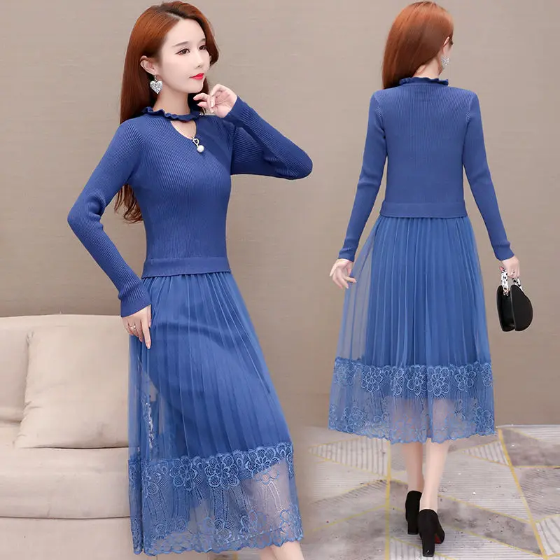 Women 2021 Spring Autumn Fashion Long Knitted Vestidos Female Loose A-line Dresses Ladies Mesh Patchwork Pullover Dress M231
Women 2021 Spring Autumn Fashion Long Knitted Vestidos Female Loose A-line Dresses Ladies Mesh Patchwork Pullover Dress M231