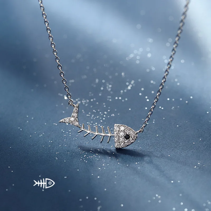 VENTFILLE 925 Sterling Silver Korean Style Stylish Small Fish Bone Inlaid Zircon Pendant Simple
VENTFILLE 925 Sterling Silver Korean Style Stylish Small Fish Bone Inlaid Zircon Pendant Simple