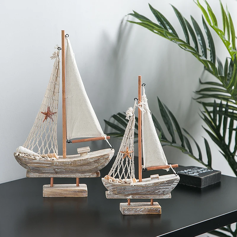 American Handmade Decor Sailboat Retro Mediterranean Style Wood Boat Creative Vintage Office Desktop Ship Model Home Decoration
American Handmade Decor Sailboat Retro Mediterranean Style Wood Boat Creative Vintage Office Desktop Ship Model Home Decoration