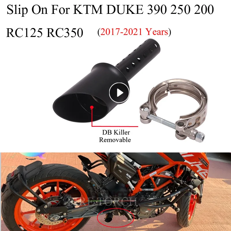 Slip On For DUKE 390 250 200 125 RC390 KTM390 2017 - 2021 Motorcycle GP Racing Ehxaust Escape Modify Hidden Muffler DB Killer | Автомобили