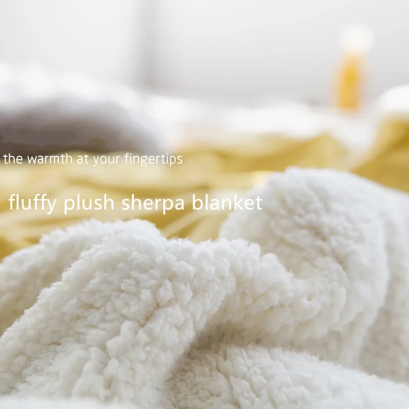 Double Layer Thicken Blanket Small and Portable Flannel Throw Fluffy plush sherpa | Дом и сад