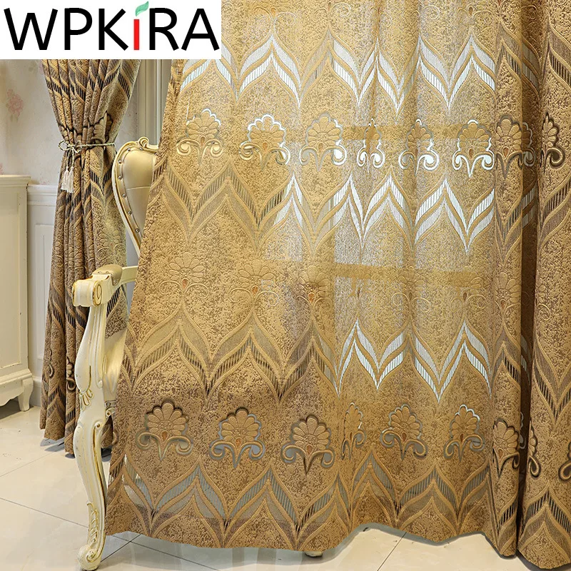 Golden Brown Hollow European Embroidered Voile Curtains for Living room Bedroom Villa Luxurious Jacquard Window Drapes AD690E
Golden Brown Hollow European Embroidered Voile Curtains for Living room Bedroom Villa Luxurious Jacquard Window Drapes AD690E