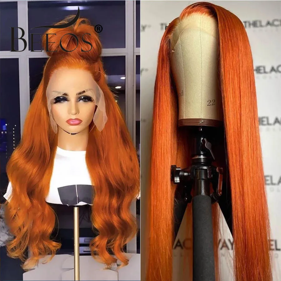 Orange Ginger Color 13x4 Lace Front Human Hair Wigs Body Wave Straight 180% Density Remy Hair Lace Frontal Bleached Knots
Orange Ginger Color 13x4 Lace Front Human Hair Wigs Body Wave Straight 180% Density Remy Hair Lace Frontal Bleached Knots