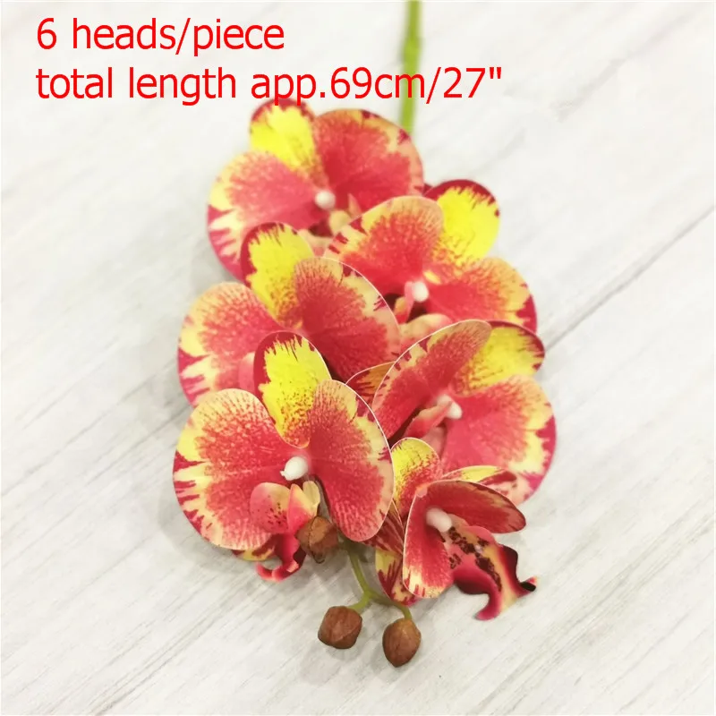 6pcs Artificial Latex Butterfly Orchid Flowers 6/7 heads/piece Real Touch Phalaenopsis Orchid for Floral Decoration
6pcs Artificial Latex Butterfly Orchid Flowers 6/7 heads/piece Real Touch Phalaenopsis Orchid for Floral Decoration