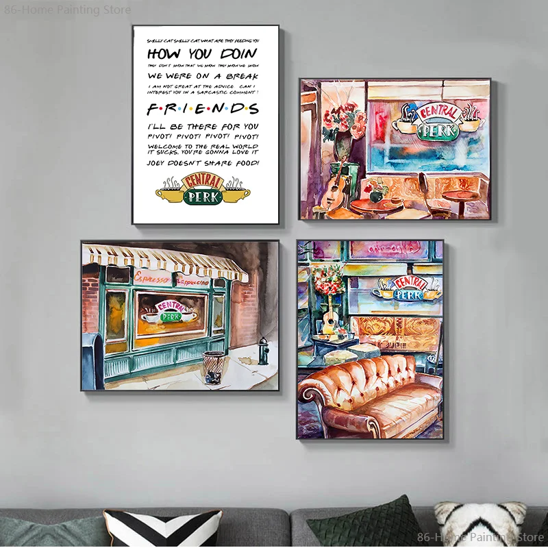Central Perk Watercolor Canvas Painting Decor Pictures Canvas Posters Prints for Baby Home Decoration Wall Art Friends TV Show
Central Perk Watercolor Canvas Painting Decor Pictures Canvas Posters Prints for Baby Home Decoration Wall Art Friends TV Show