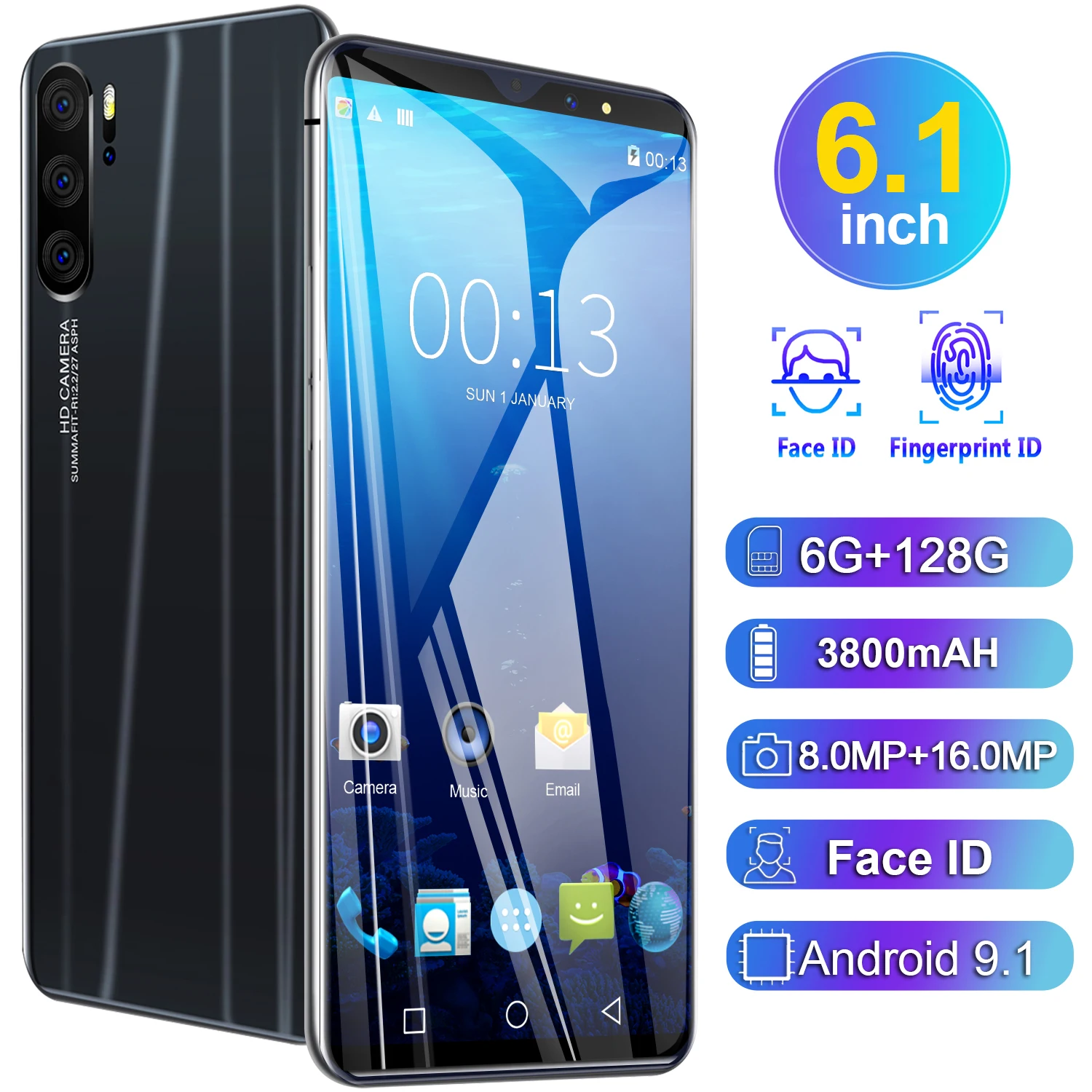 Global Version P41 6.1 Inch Smartphone Full Screen Android Phone 3800mAh Capacity Battery 8+128G Face ID Free Gift Fast Delivery
Global Version P41 6.1 Inch Smartphone Full Screen Android Phone 3800mAh Capacity Battery 8+128G Face ID Free Gift Fast Delivery