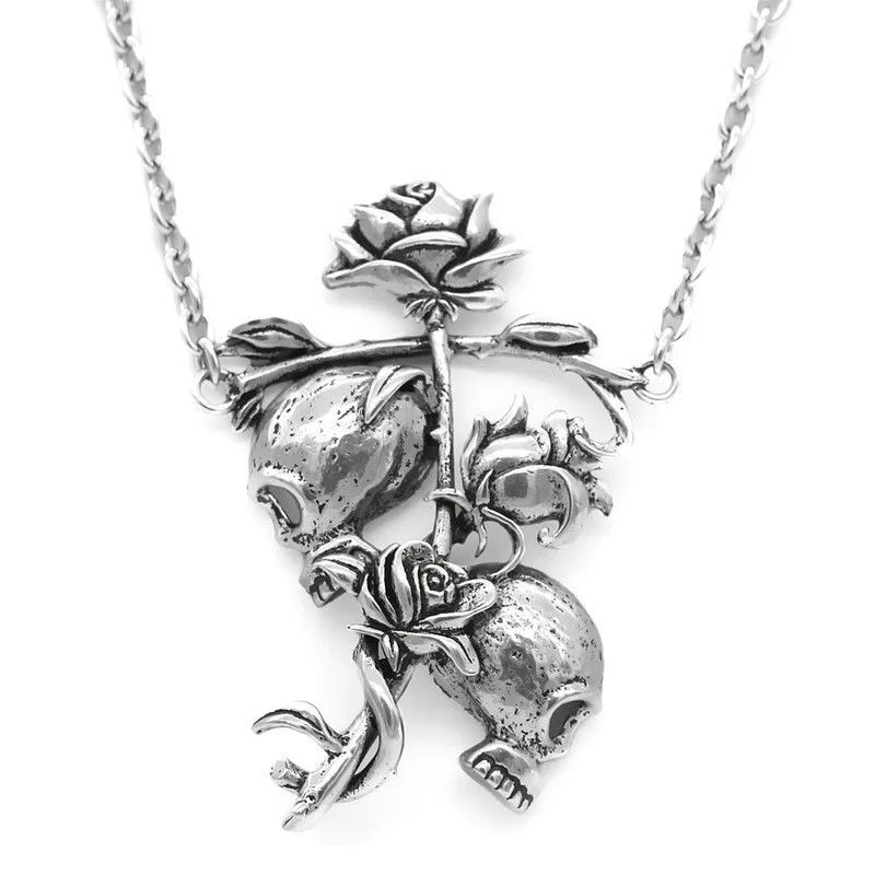 Vintage Pendant Gothic Jewelry Necklace Rose Flower Skull Fashion Party Holiday Gift Jewelry Wholesale
Vintage Pendant Gothic Jewelry Necklace Rose Flower Skull Fashion Party Holiday Gift Jewelry Wholesale