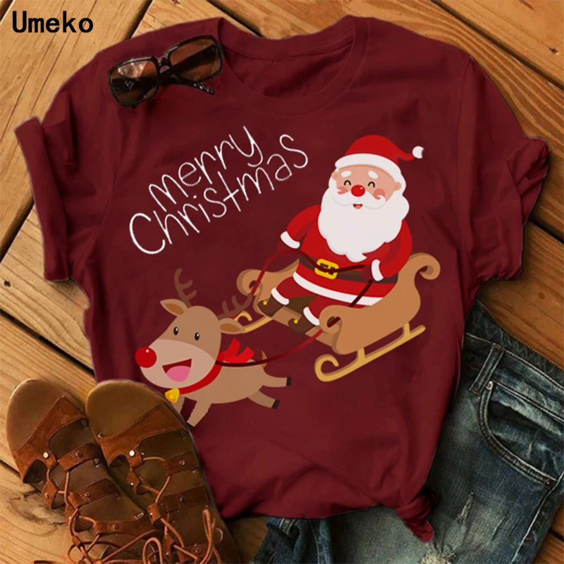 2021 Women Santa Claus Merry Christmas Reindeer Black O-neck T-shirt Girl Harajuku Short Sleeve Funny Nursing Christmas Shirt
2021 Women Santa Claus Merry Christmas Reindeer Black O-neck T-shirt Girl Harajuku Short Sleeve Funny Nursing Christmas Shirt