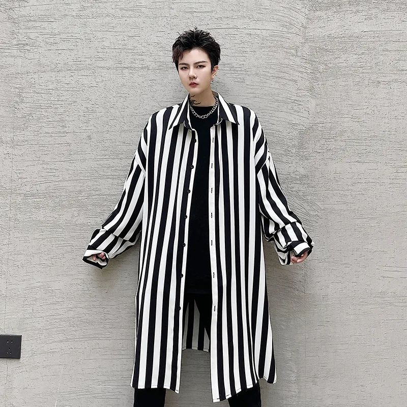 Men Oversize Loose Casual Stripe Long Dress Shirt Youthful Male Women Streetwear Vintage Hip Hop Long Sleeve Shirt Couple
Men Oversize Loose Casual Stripe Long Dress Shirt Youthful Male Women Streetwear Vintage Hip Hop Long Sleeve Shirt Couple
