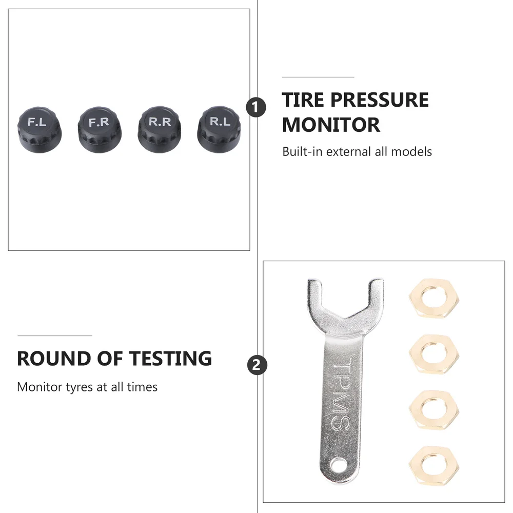 Internal and External Universal Tire Detection Monitor Wireless Solar Tire Pressure Detector Black (with Battery)
Internal and External Universal Tire Detection Monitor Wireless Solar Tire Pressure Detector Black (with Battery)