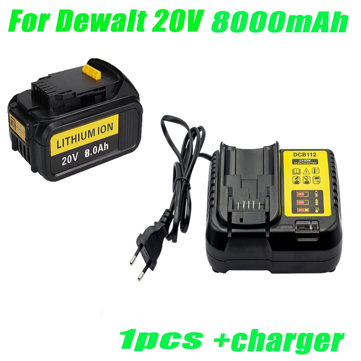 100% Compatible DEWALT Power Tool MAX XRD Series and DCB181 DCB183 DCB184 DCB185 DCB180 Battery 20V 8.0Ah 
100% Compatible DEWALT Power Tool MAX XRD Series and DCB181 DCB183 DCB184 DCB185 DCB180 Battery 20V 8.0Ah