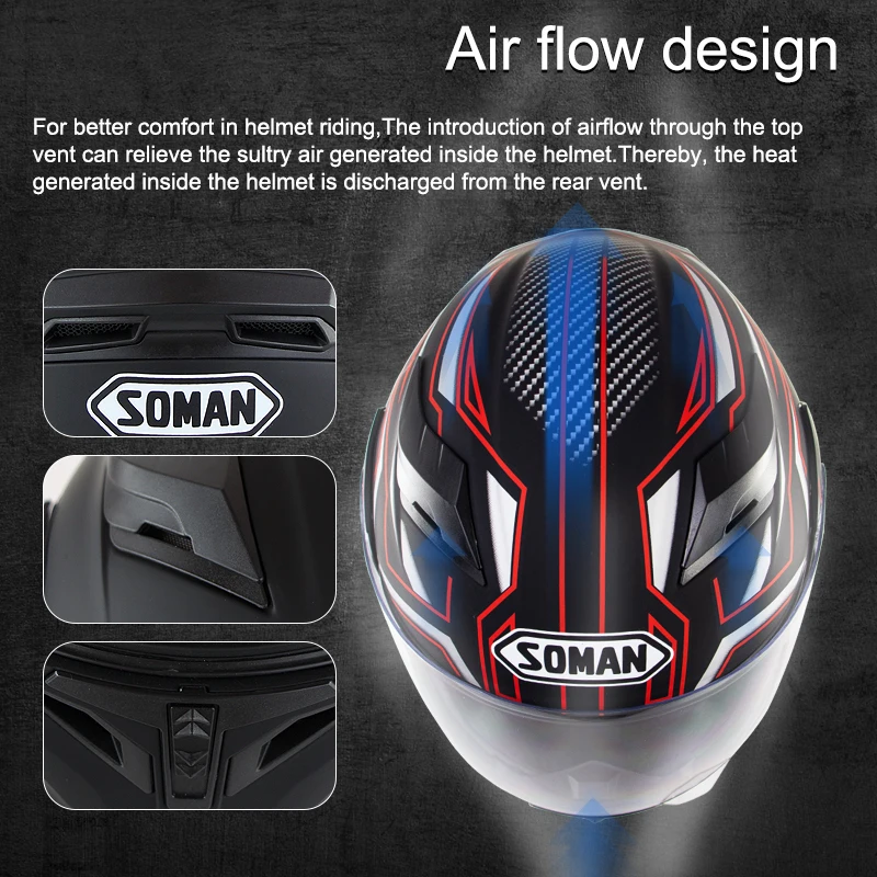SOMAN Modular Motorcycle Helmet Bluetooth-Compatible Matte Black Dual Len Bluetooths Helmet Cool Flip Up Style Visor Capacete
SOMAN Modular Motorcycle Helmet Bluetooth-Compatible Matte Black Dual Len Bluetooths Helmet Cool Flip Up Style Visor Capacete